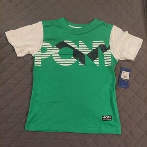 Pony Kids Tee in Green and White